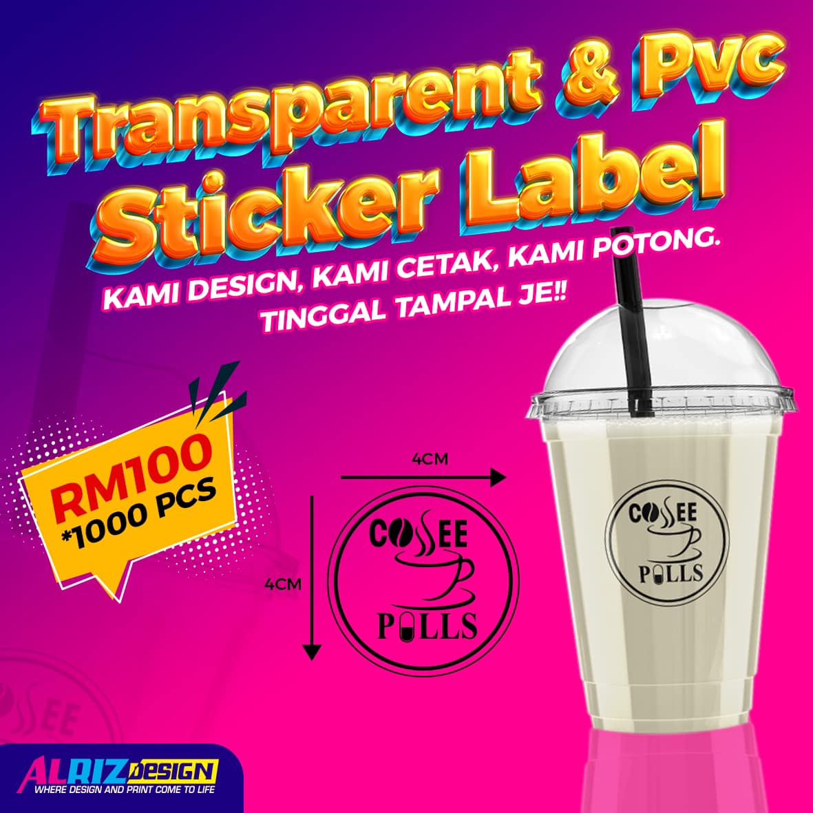 Al Riz Design - [ PVC & TRANSPARENT STICKER LABEL]