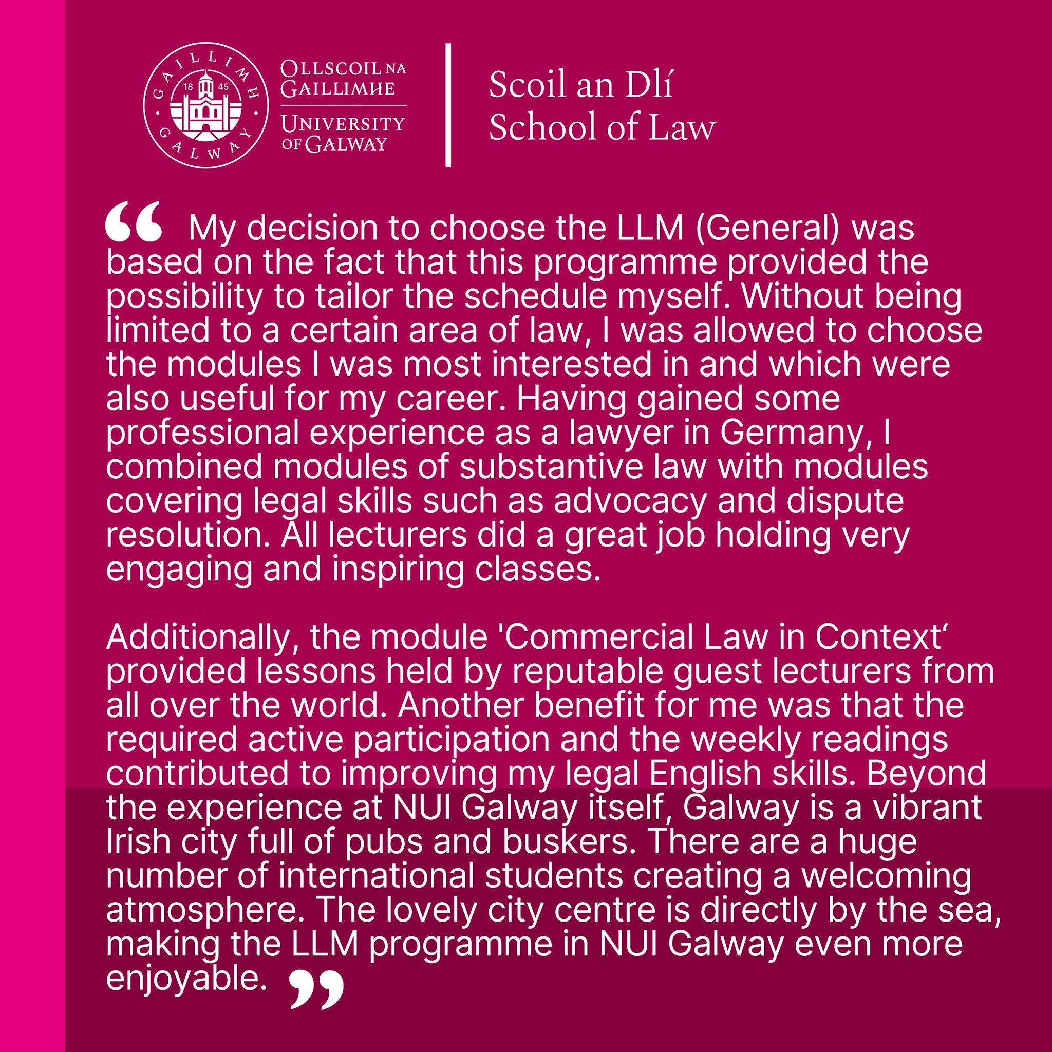 Our LLM (General) is... - University of Galway School of Law | Facebook