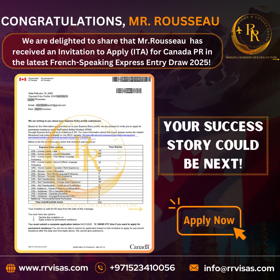 RR - 🎉 Congratulations, Mr. Rousseau! 🇨🇦 We are thrilled to share that ...