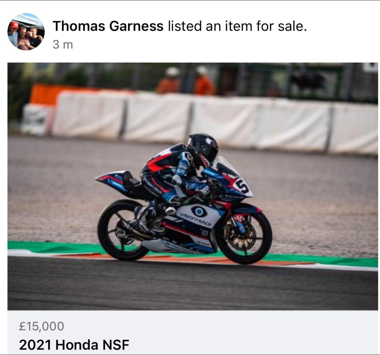 Johnny - Johnny’s European Talent Cup bike is for sale. It is 100% ...