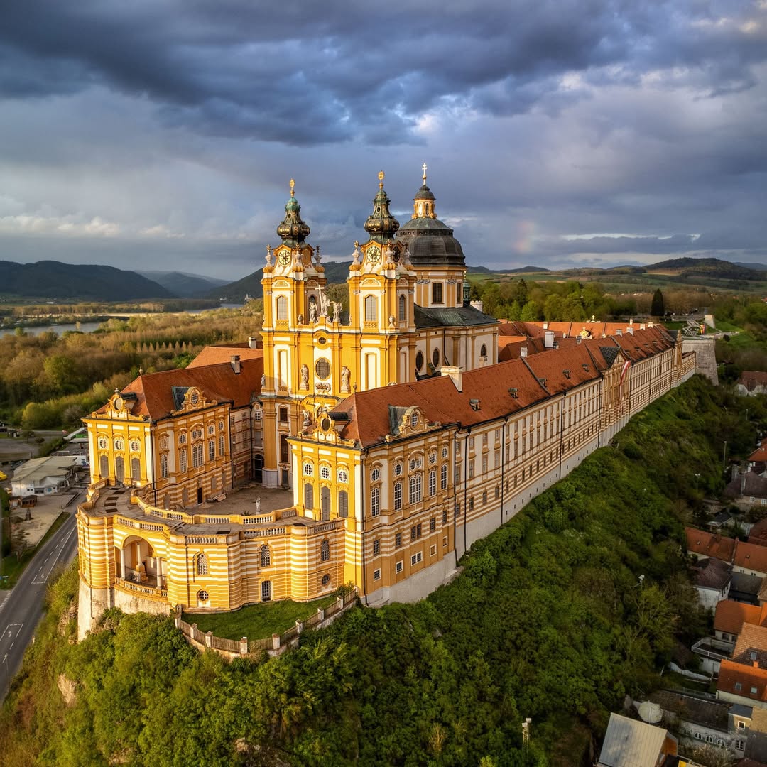 Bella - Melk Abbey, perched on a rocky outcrop overlooking the Danube ...