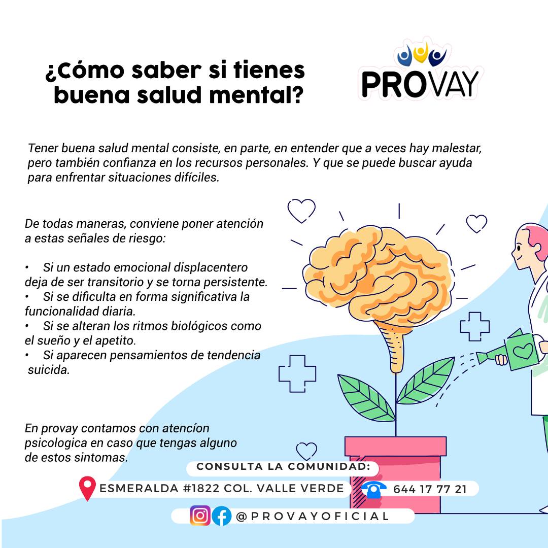 PROVAY - “La salud mental es un estado de bienestar mental... | Facebook