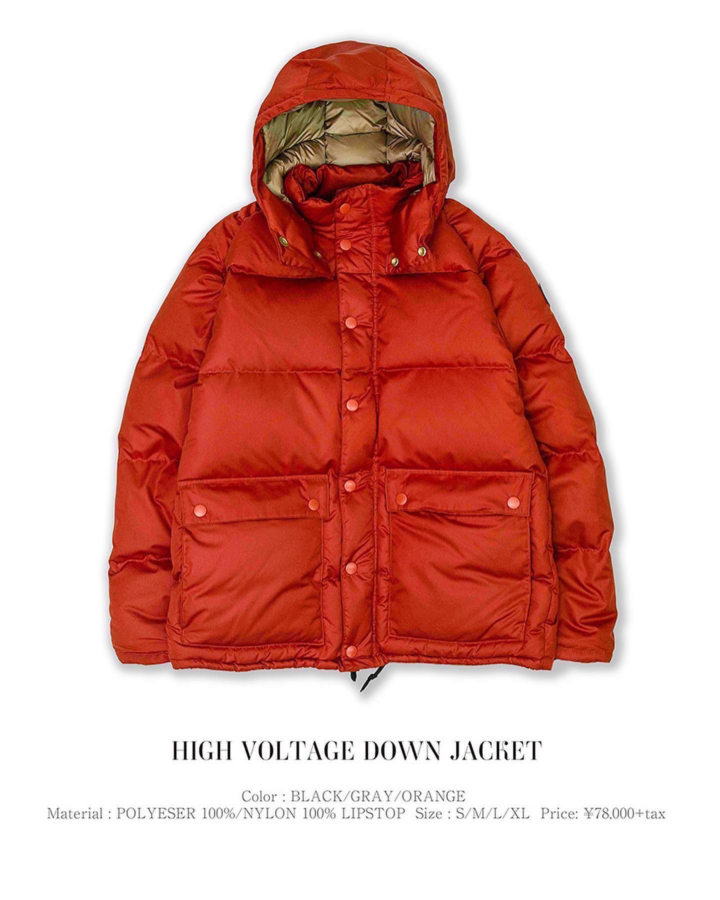 Now On Sale】 . HIGH VOLTAGE DOWN JACKET . Color:BLACK/GRAY/ORANGE 
