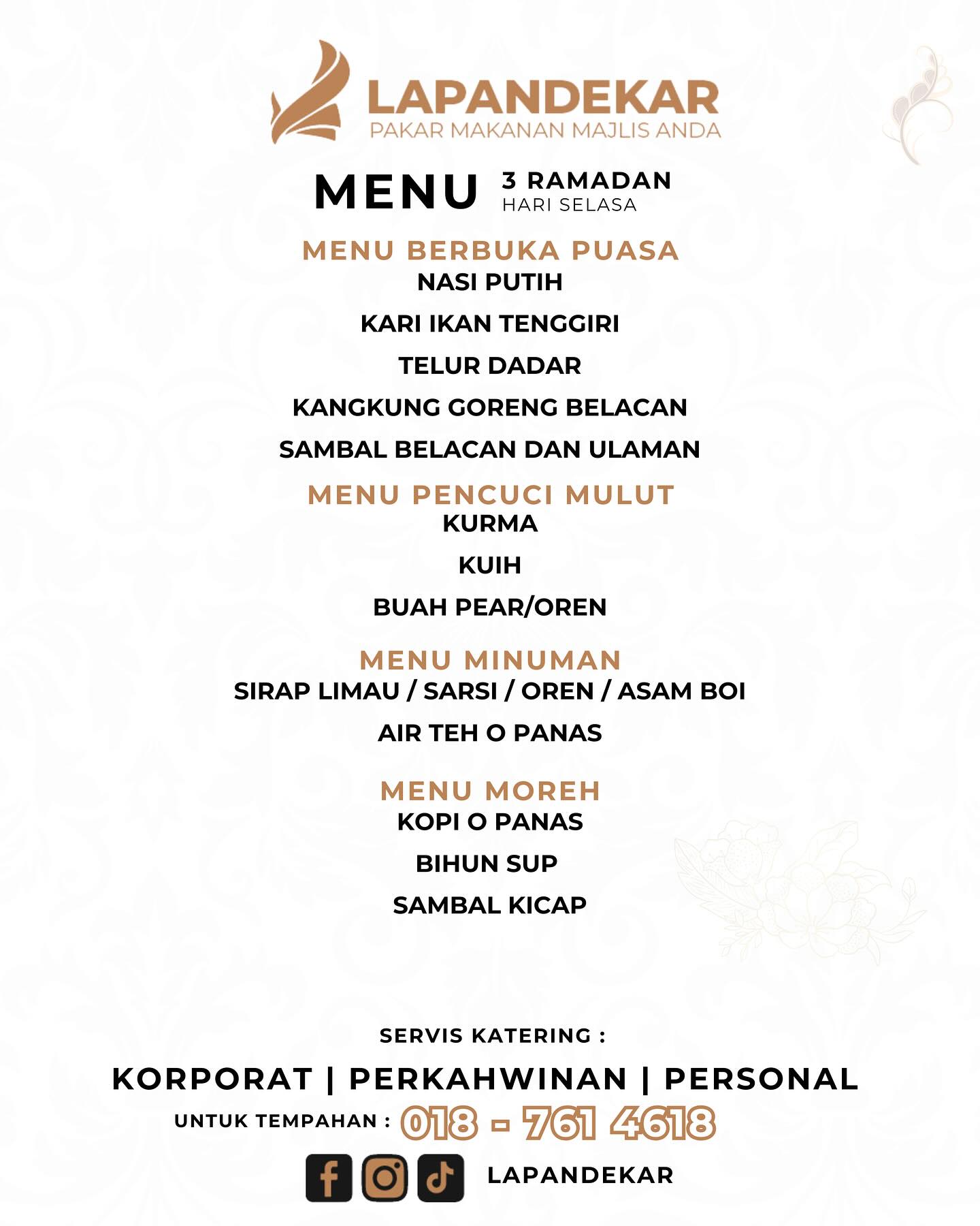 Lapandekar - 🌙 OPEN ORDER MENU RAMADAN! 🍽 Tempahan... | Facebook