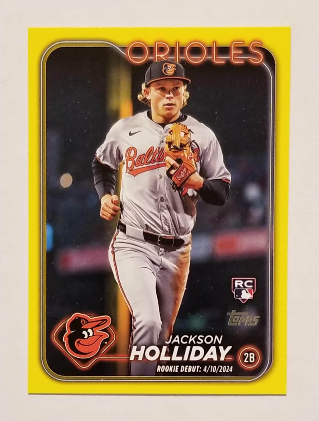 Jackson Holliday Black Refractor auto card from Bowman
