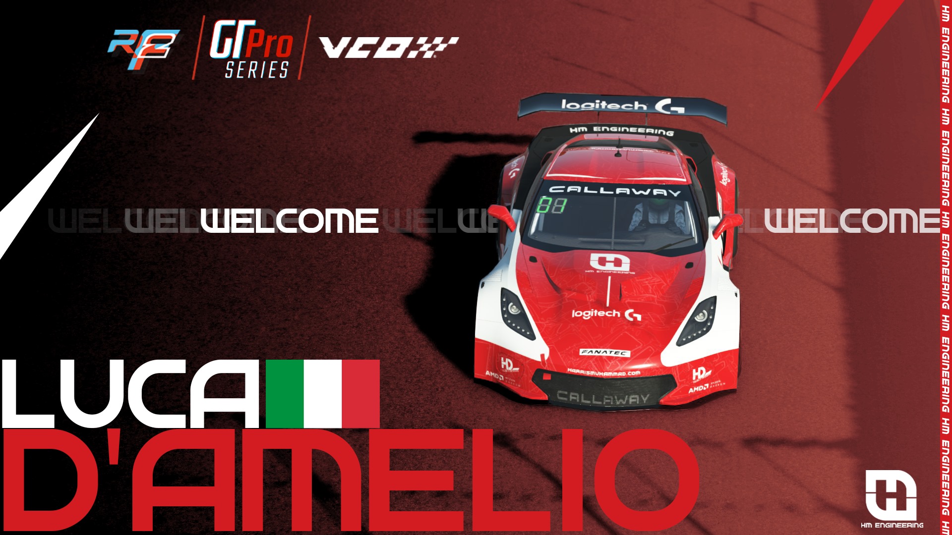 HM Engineering - 🇮🇹 Luca D'Amelio joins our RFactor2 GT...