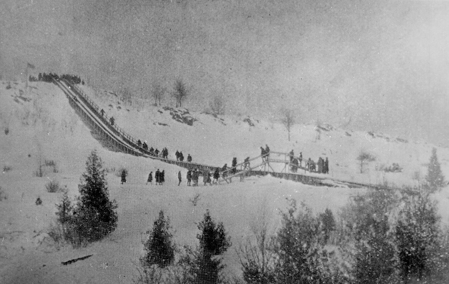 Devils Lake toboggan slide history