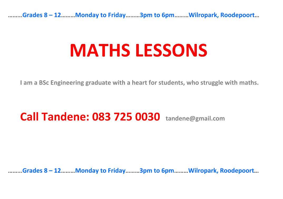 Maths Lessons | Roodepoort