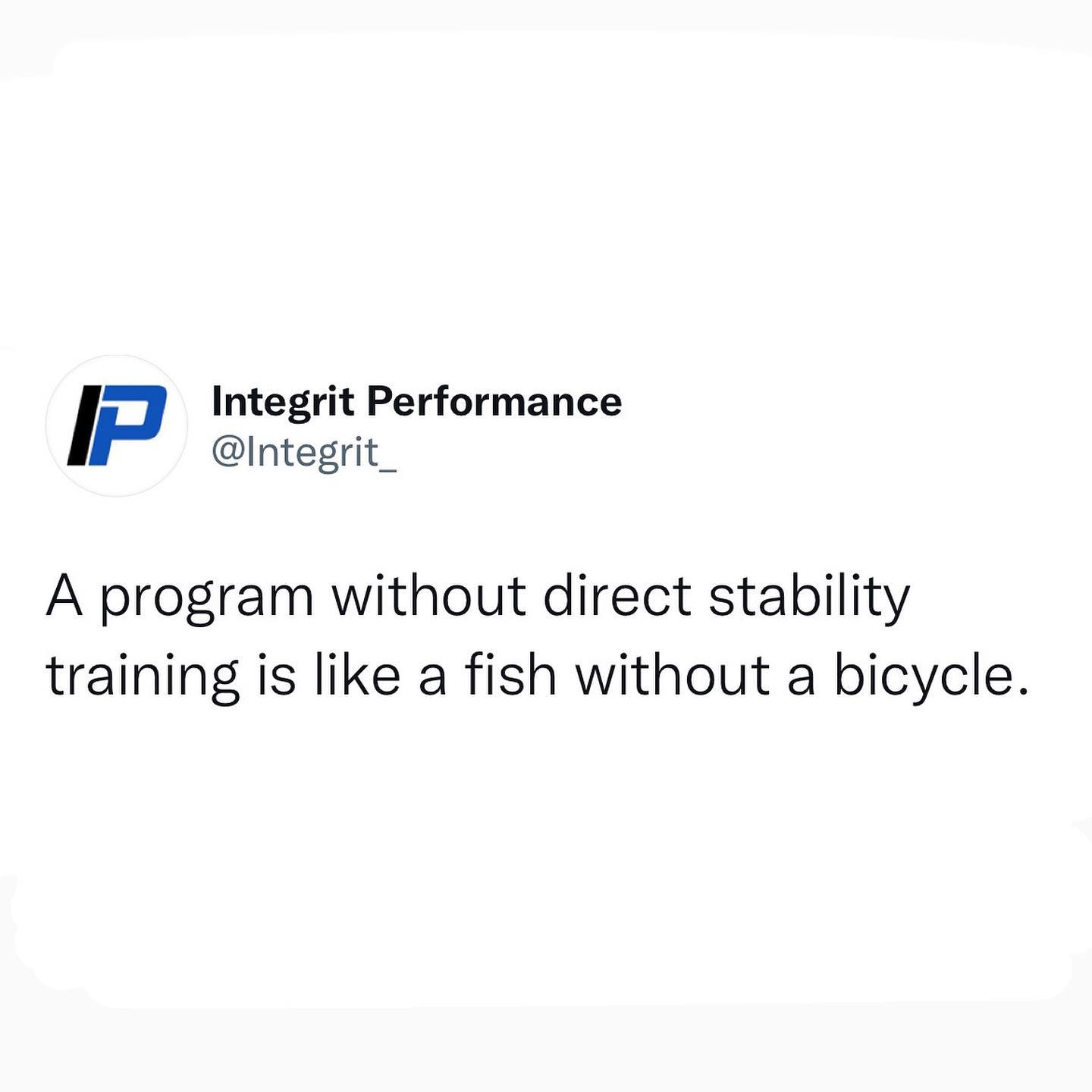 There is no stability without... - Integrit Performance