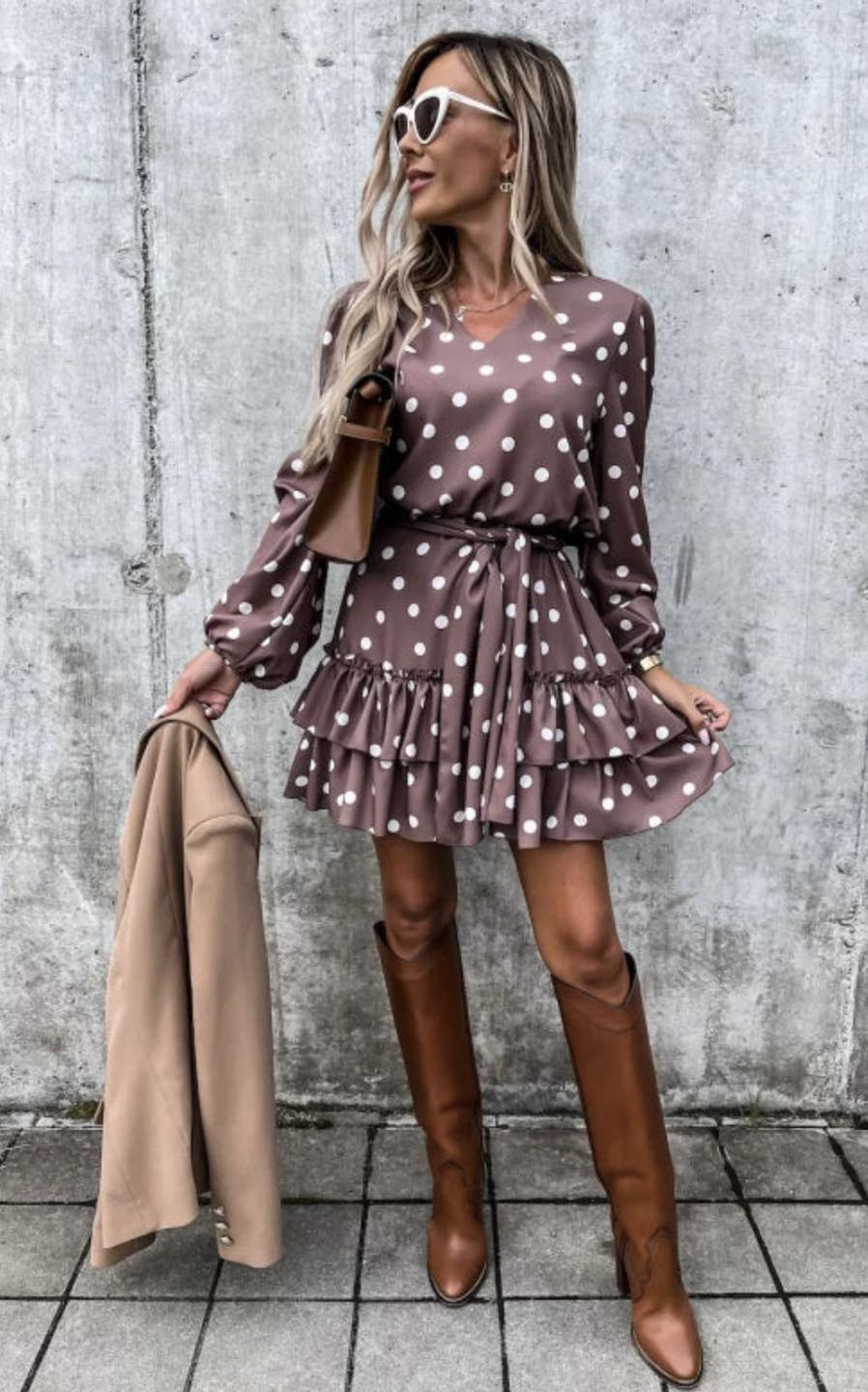 mini dress with v neck Good Vibes Puff Sleeve Deep V-Neckline Lace Mini Dress White