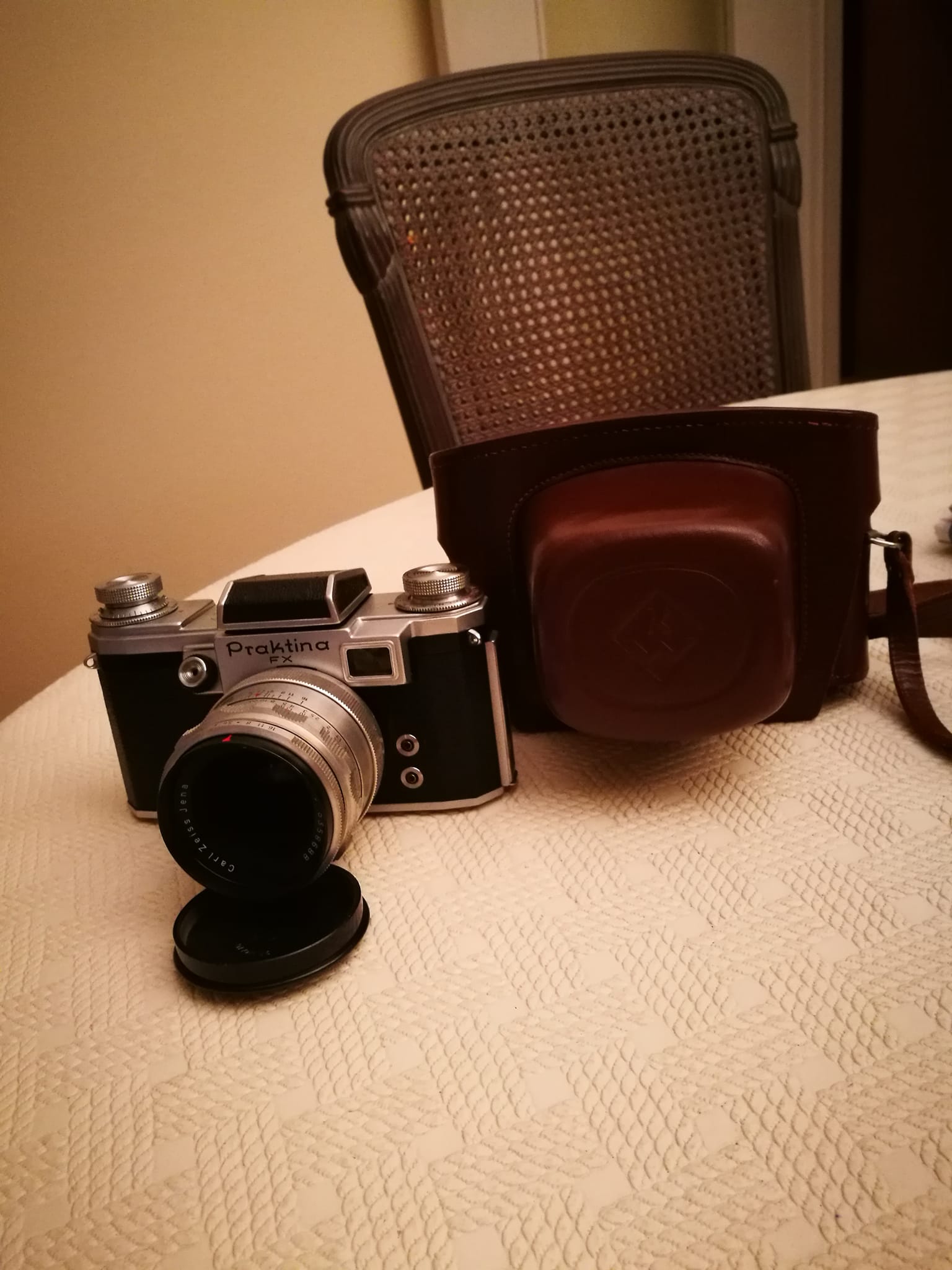 Praktica camera photo with 50mm f 2.8 Tessar lens