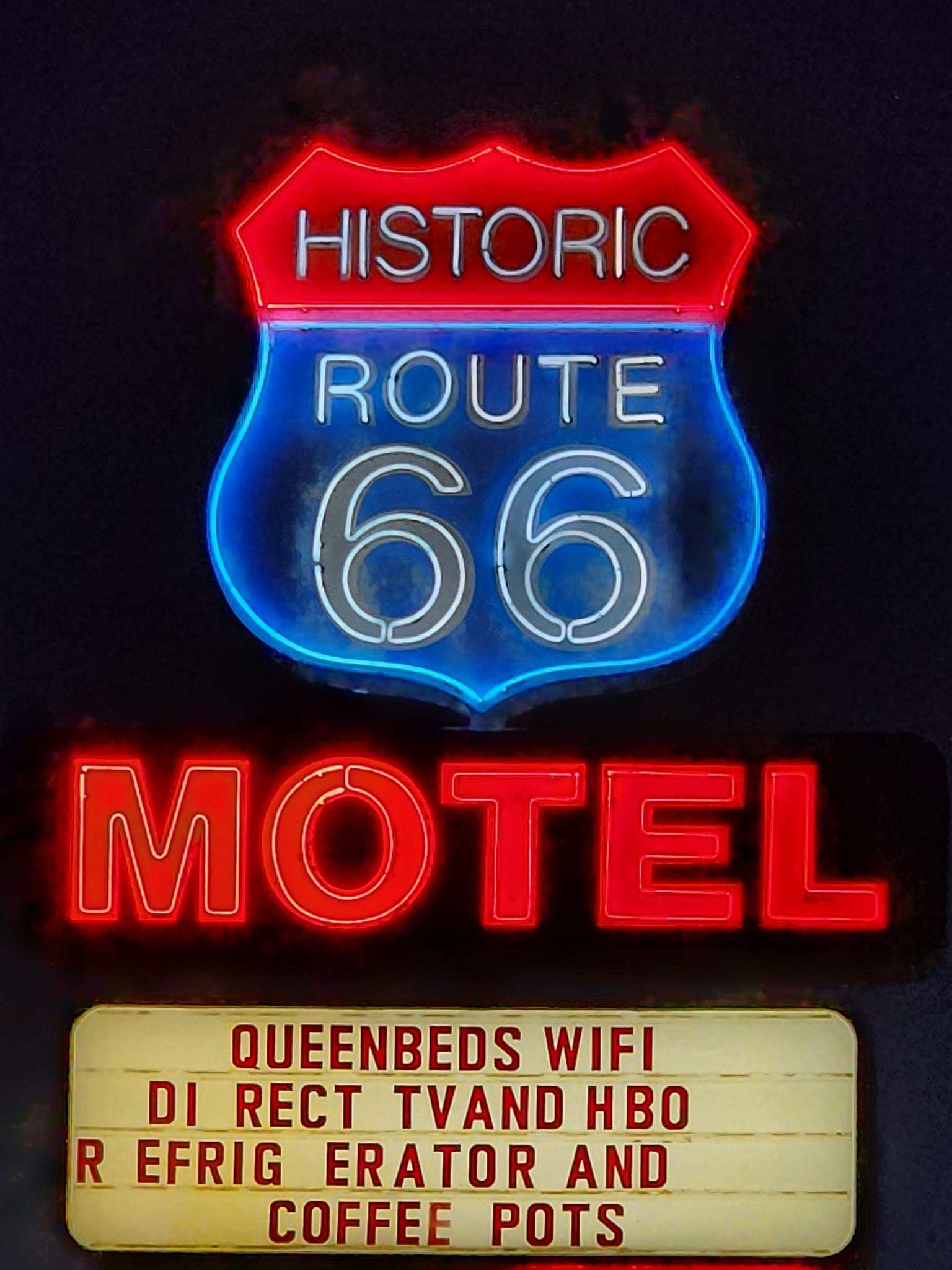 The Historic Route 66 Motel in Seligman Arizona has a Great Neon 