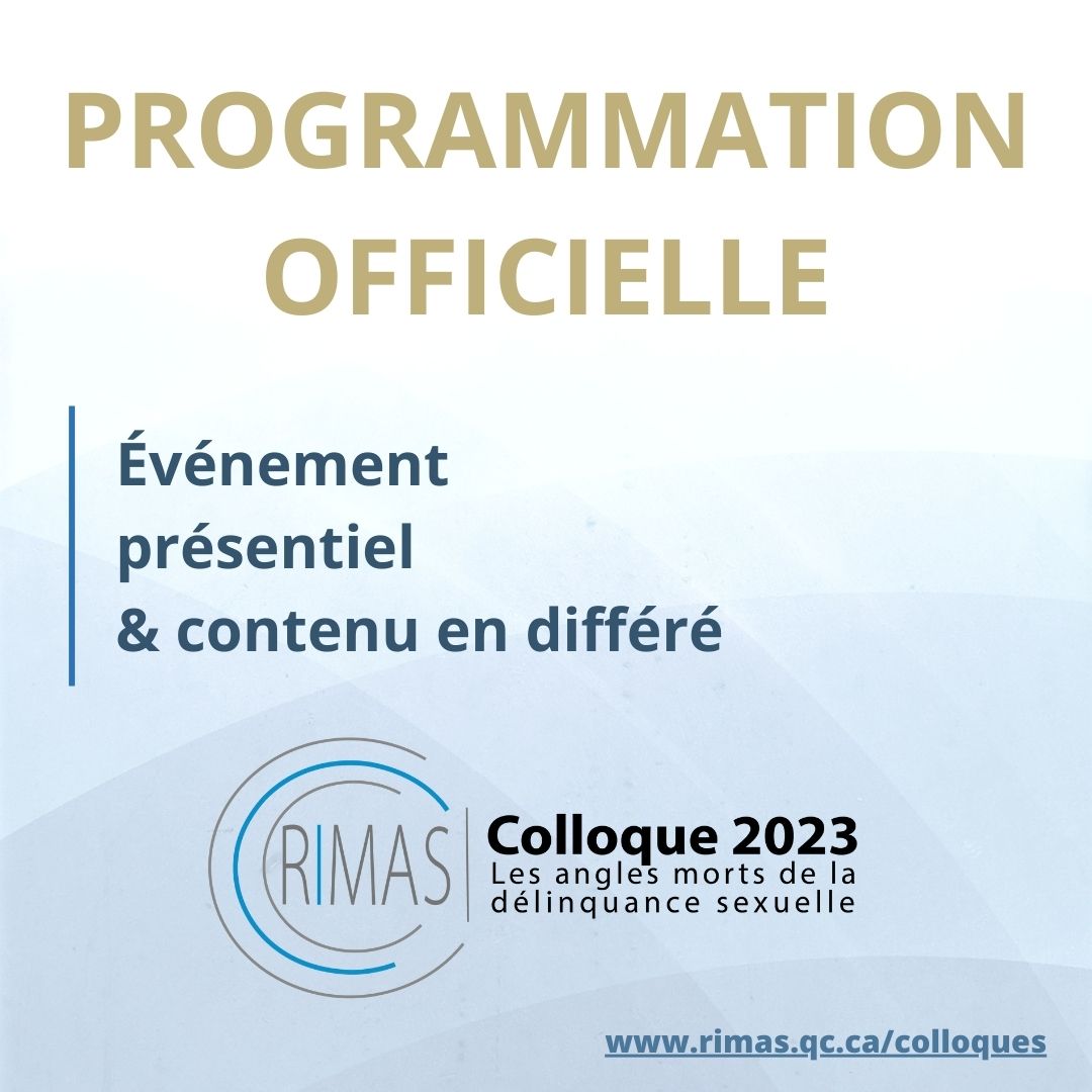 RIMAS-Québec - 𝐂𝐨𝐥𝐥𝐨𝐪𝐮𝐞 𝟐𝟎𝟐𝟑 | 𝐏𝐫𝐨𝐠𝐫𝐚𝐦𝐦𝐚𝐭𝐢𝐨𝐧 𝐨𝐟𝐟𝐢𝐜𝐢𝐞𝐥𝐥𝐞 C'est avec ...