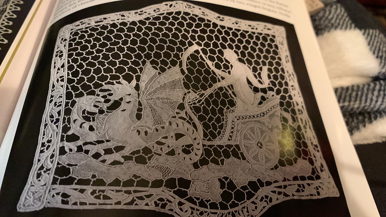 Lacis or filet lace designs from the 16th century