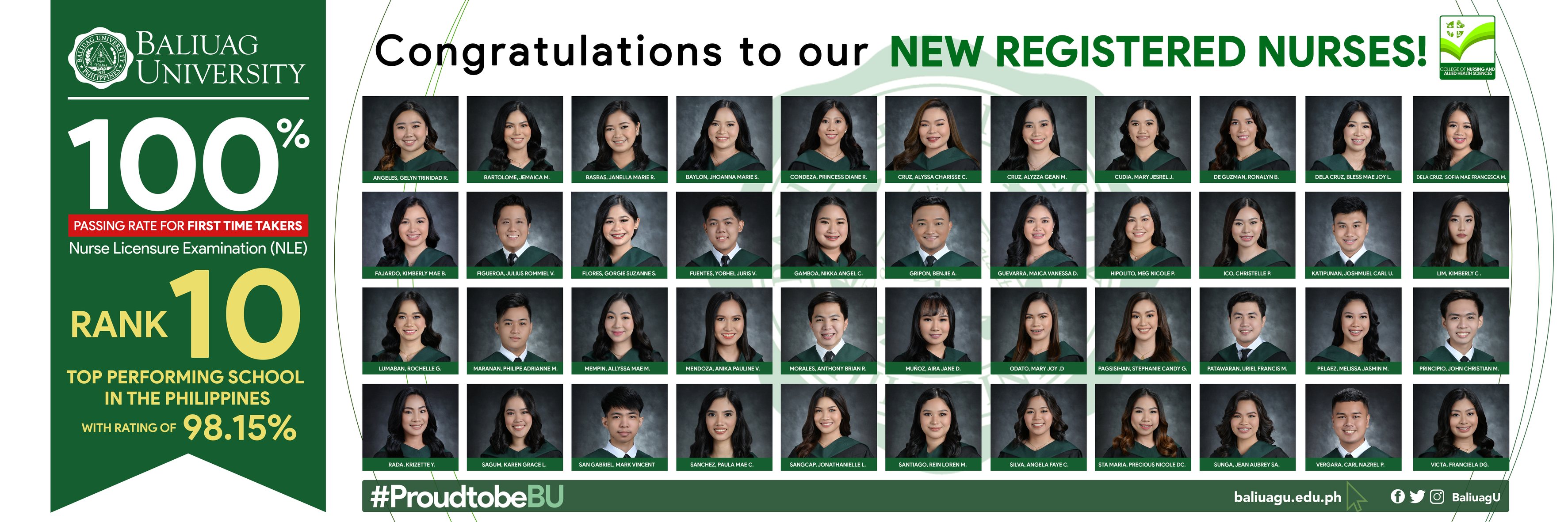 Baliuag University - #ProudtobeBU Congratulations to our 44 NEW NURSES ...