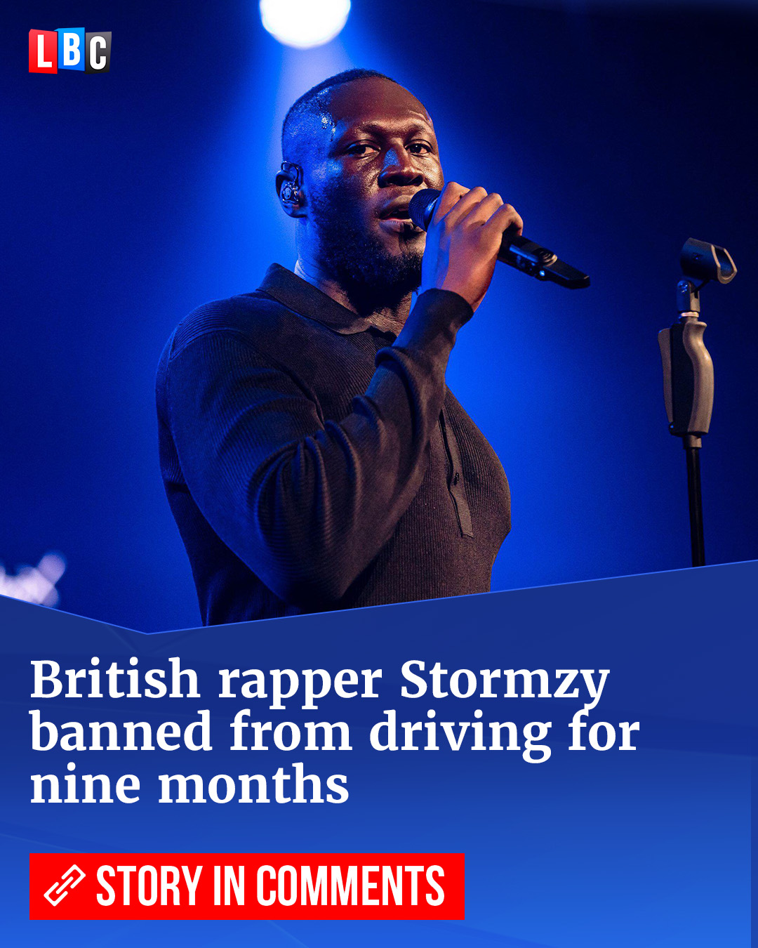 LBC - The rapper was caught using a phone behind the wheel...