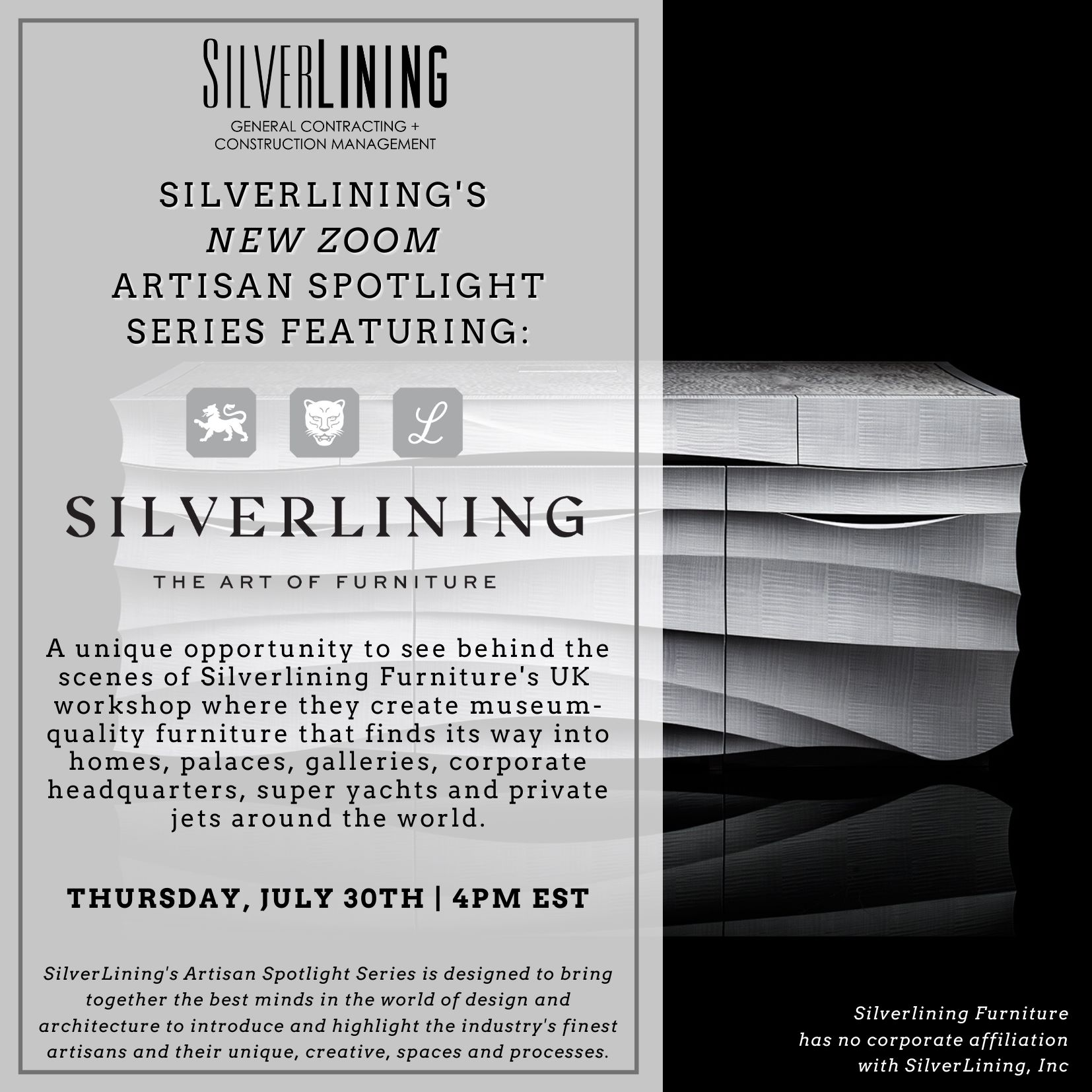 JOIN US! 7/30, 4pm: We are thrilled to... - SilverLining Inc. | Facebook