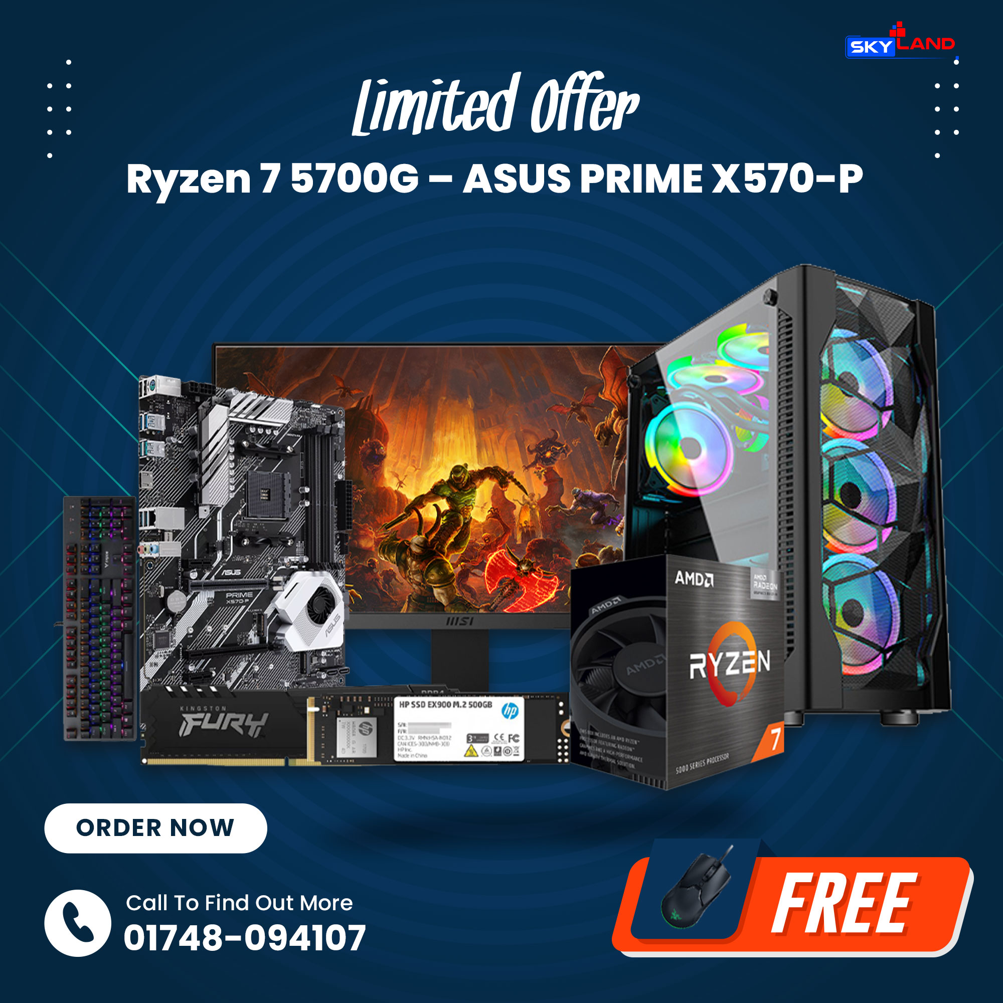 AMD Ryzen 7 5700X processor and MSI B550M PRO-VDH motherboard