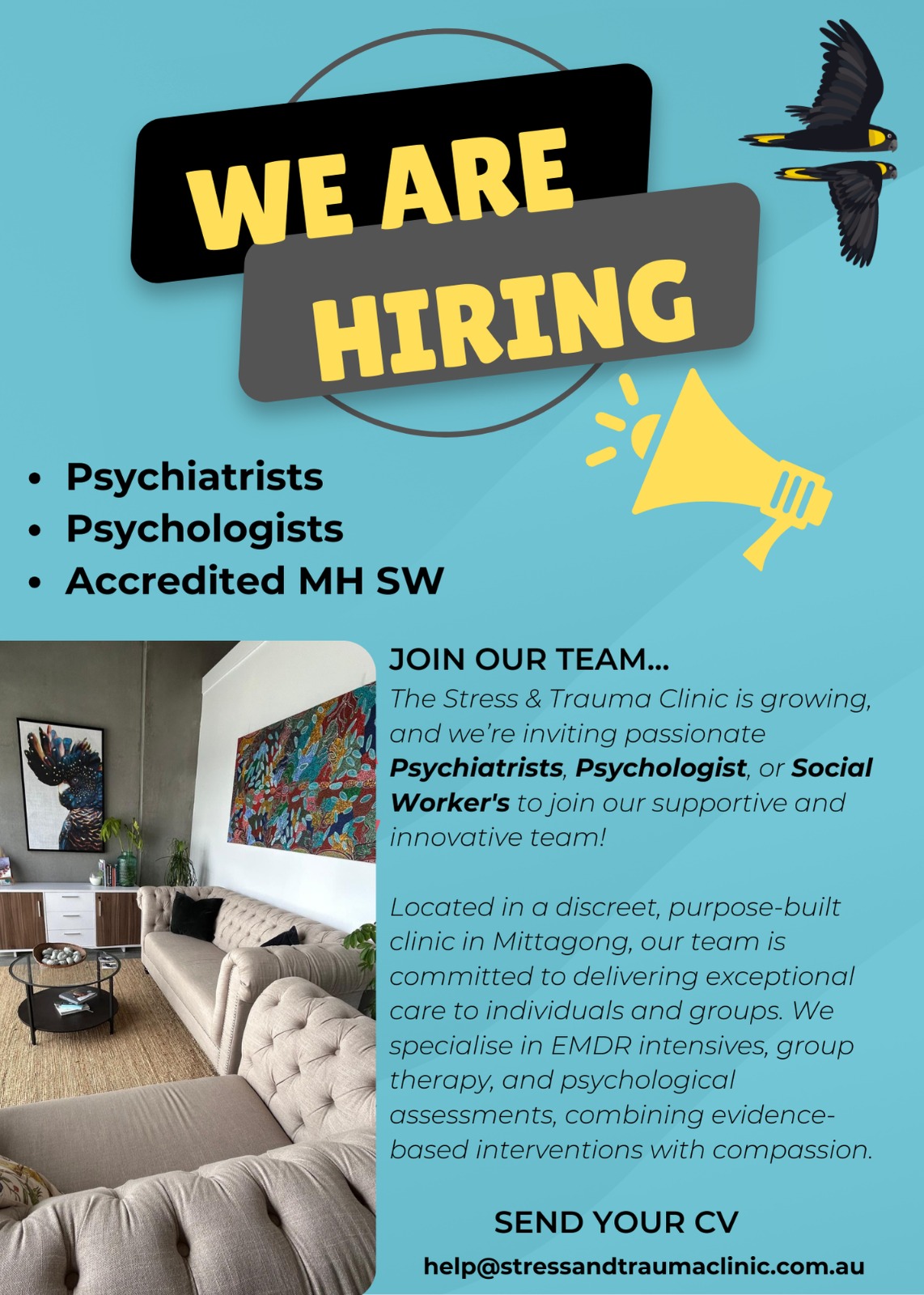🌟 We’re Hiring! Join Our Team... - The Stress & Trauma Clinic | Facebook