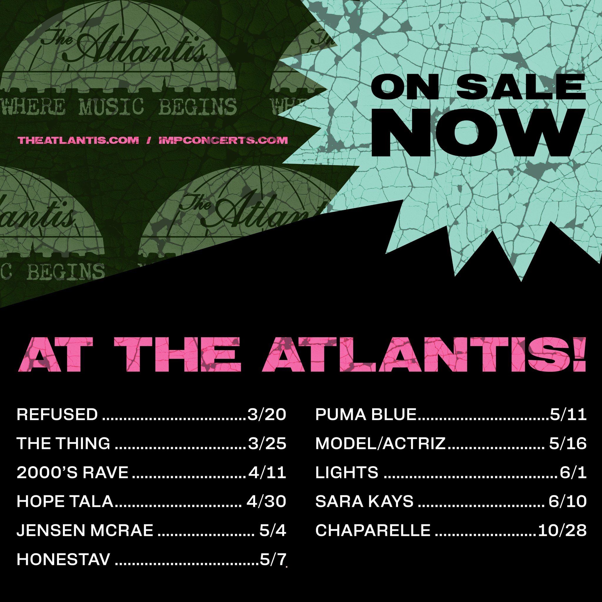 The Atlantis - ON SALE NOW: Refused, The Thing Band, 2000s Rave, Hope ...