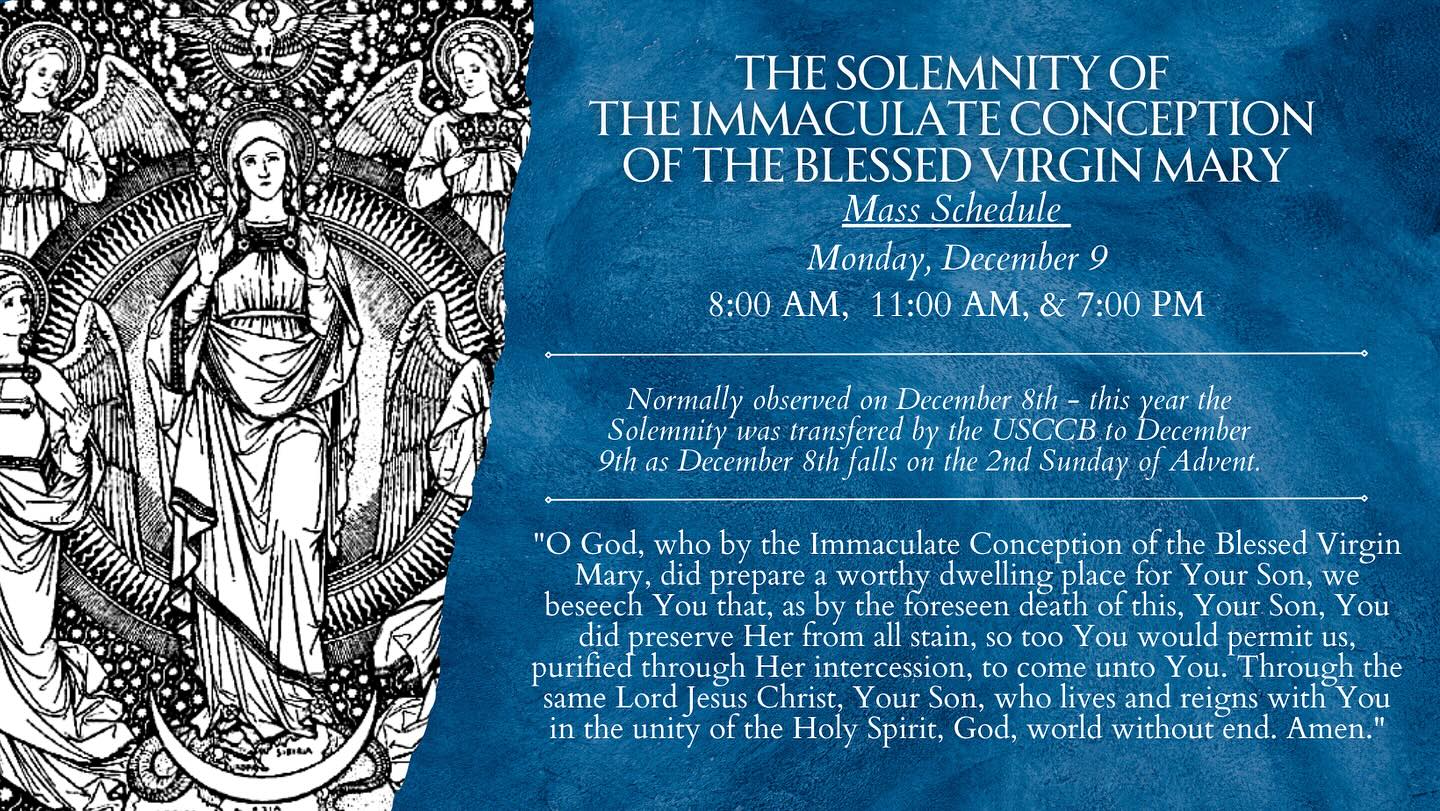 Church - The Solemnity of the Immaculate Conception of the Blessed ...