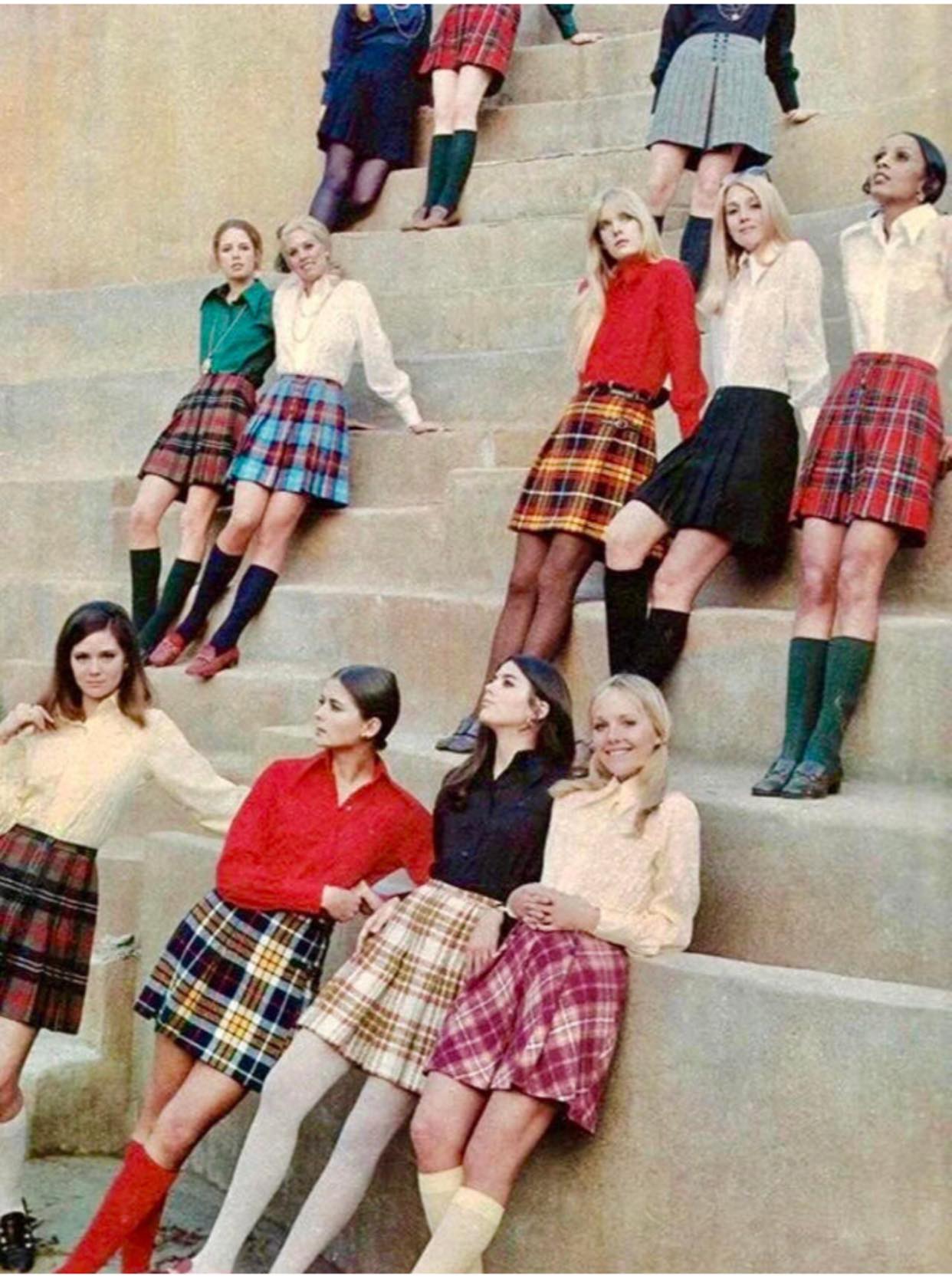 Do you remember plaid skirts from the late 1960s?