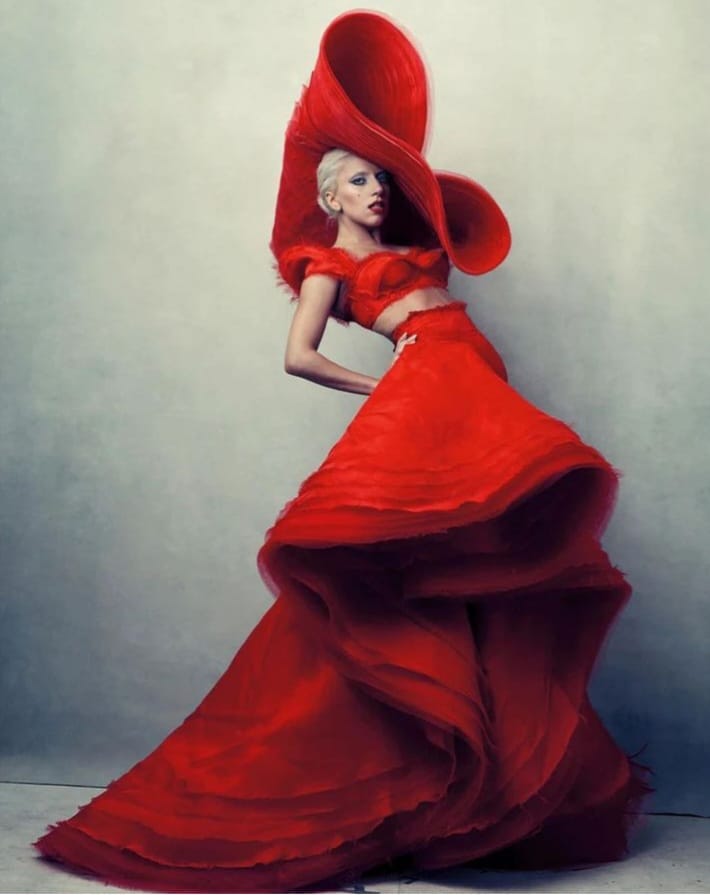 Lady Gaga in Valentino couture dress fw 2011