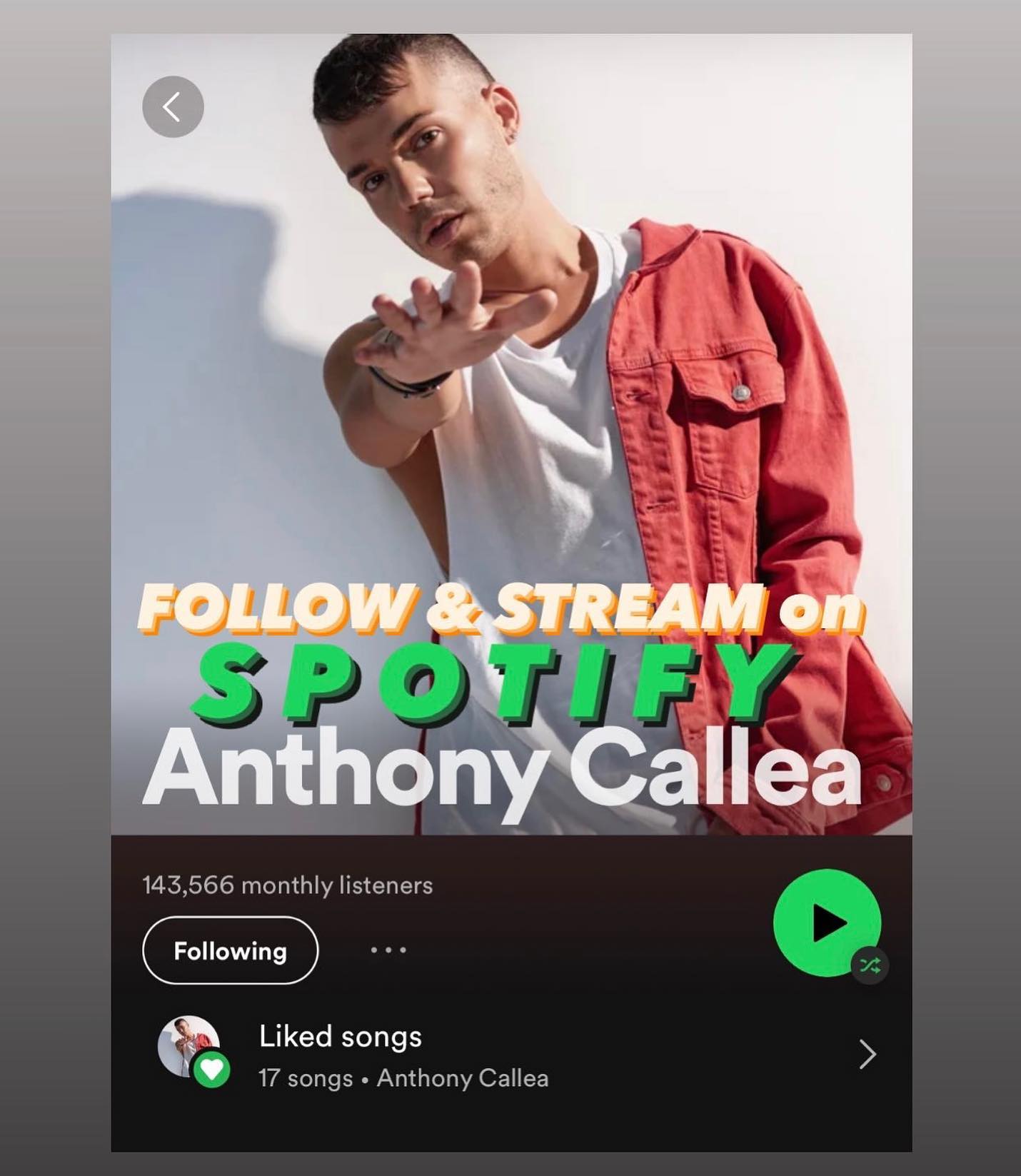 Anthony - ARE YOU FOLLOWING AND STREAMING MY SPOTIFY PROFILE? Tap on ...