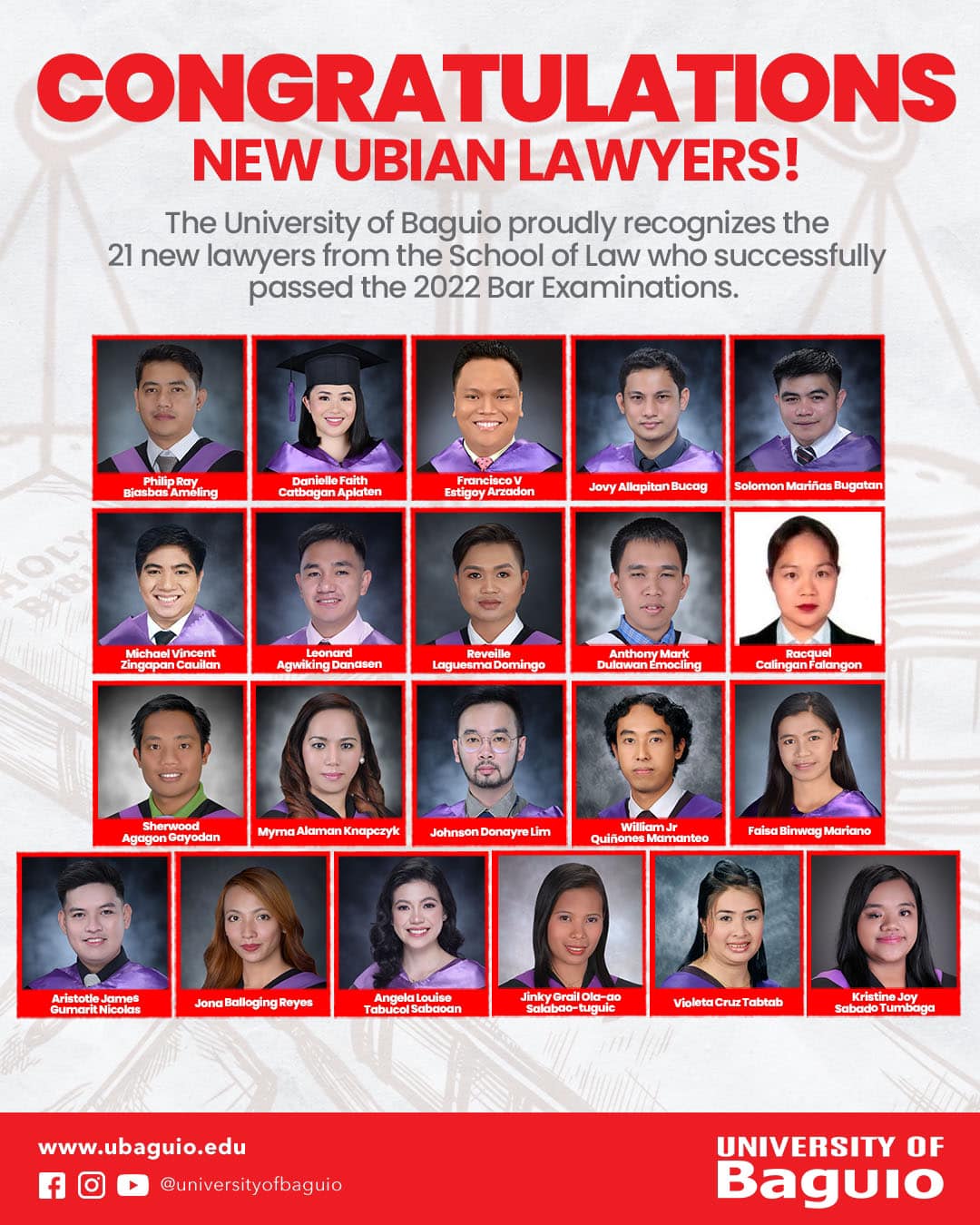 University - WE ARE PROUD TO ANNOUNCE UB’S NEW LAWYERS! 🙌 ...