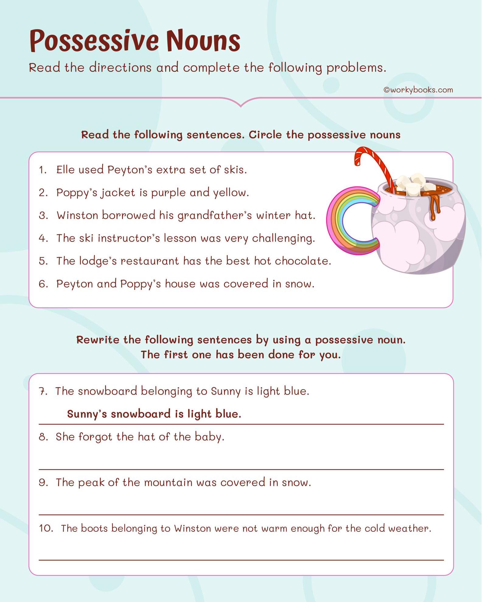 Workybooks - Grade 3 worksheet - Possessive Nouns This...