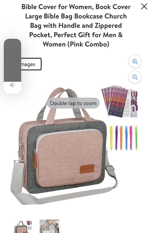 Foldable Bible Cover / Book Case - 600D Oxford Cloth, With Handle And Zippered Pocket, Multicolor