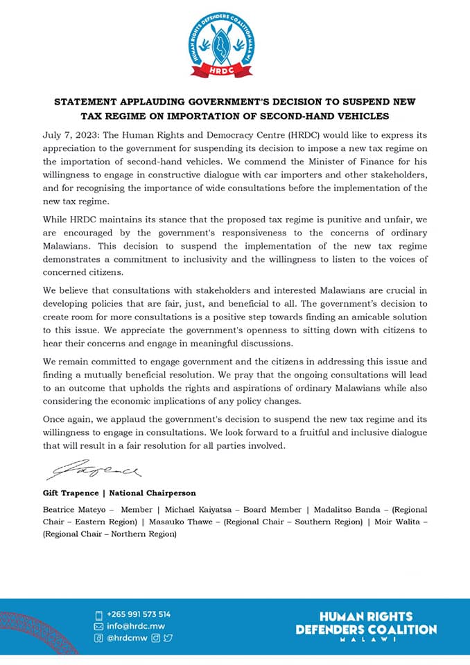 Human Rights Defenders Coalition - Malawi | Lilongwe
