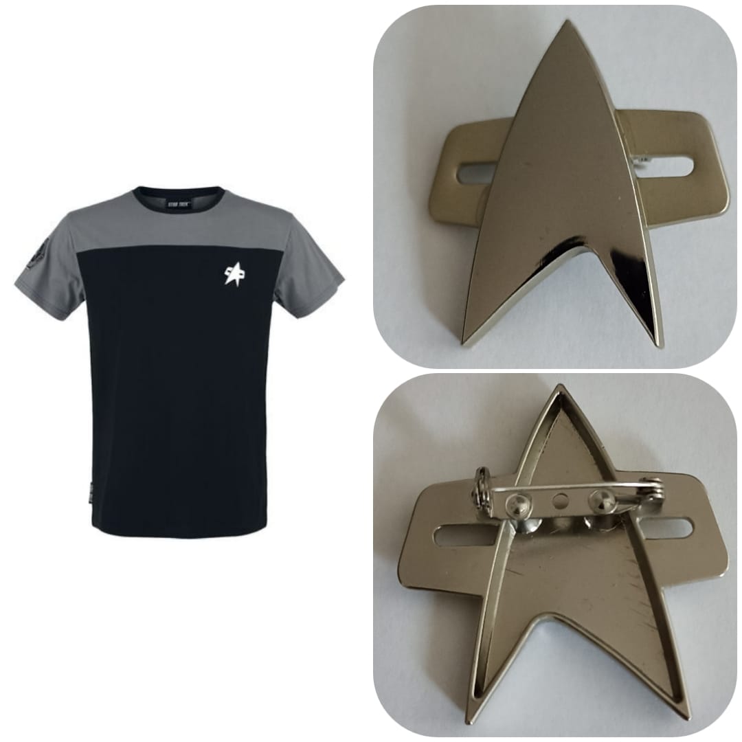 Star Trek Communicator Brooch Pin – Silver Steel Starfleet Command Badge, Gift Ready