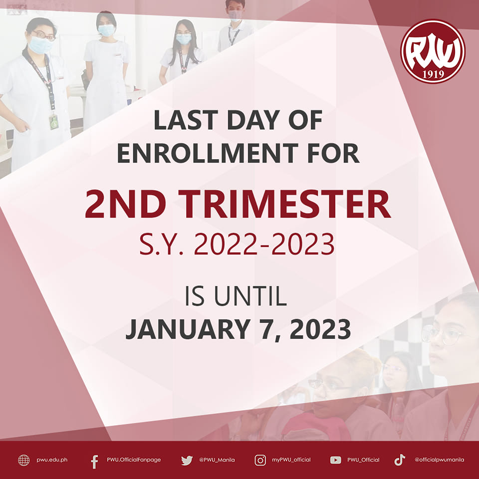 Philippine Women's University - PWU - LAST DAY OF ENROLLMENT for 2nd ...