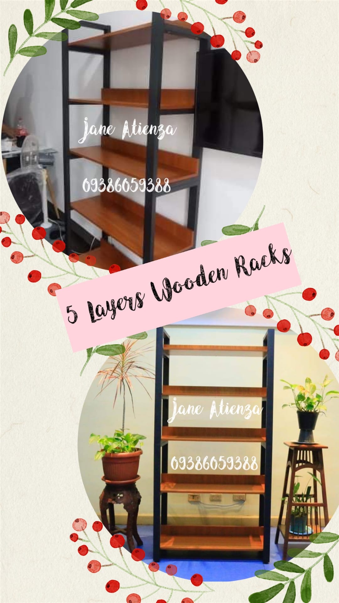 A&J - 5 Layer Willow Cabinet Rack 📌Dimension: L900 x W350 x H1800mm 📌 ...