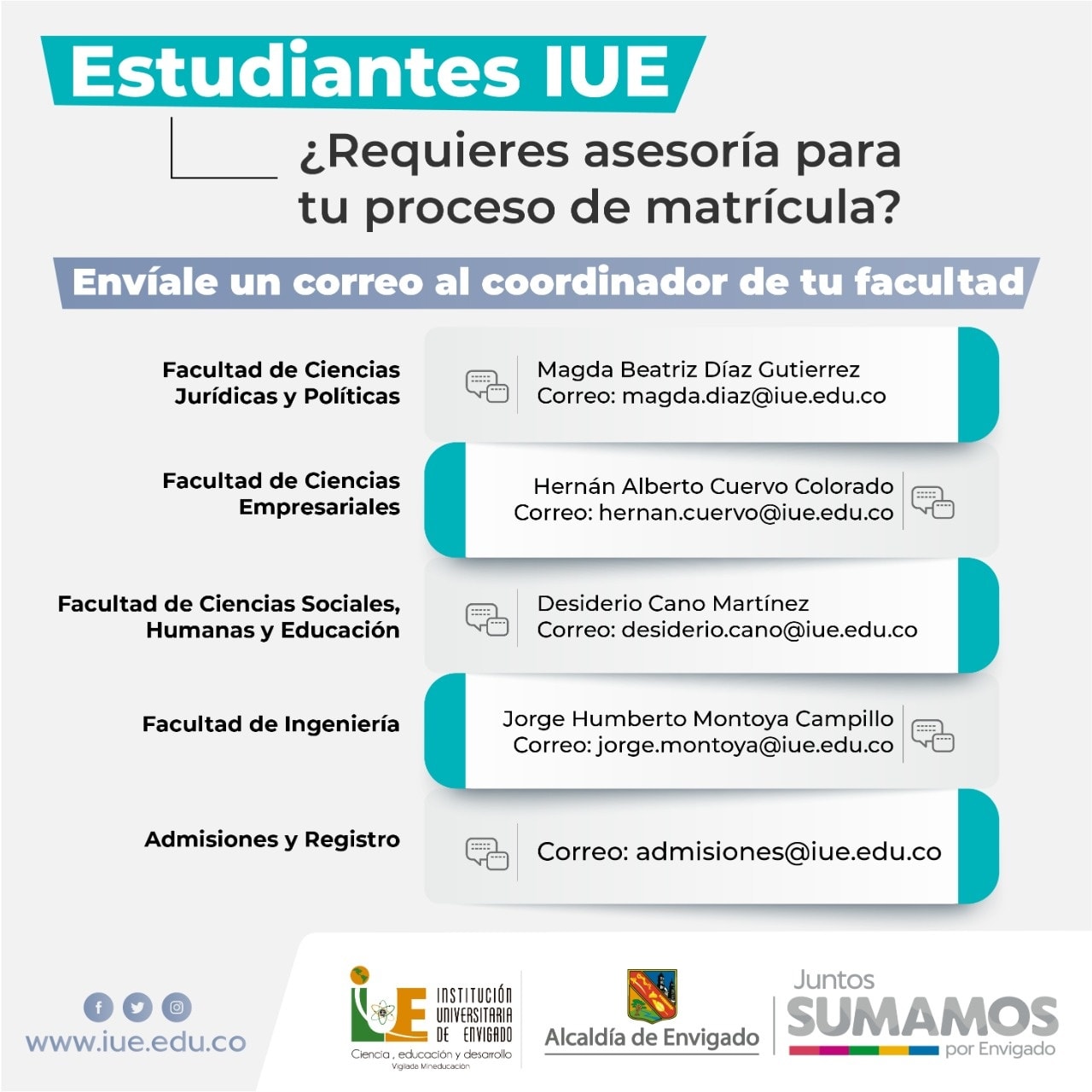 IUE - #EstudianteIUE Conozcamos los coordinadores de... | Facebook