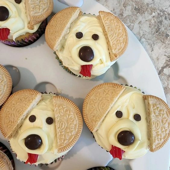 These Puppy Dog Cupcakes with Oreo Ears and Licorice Tongues are