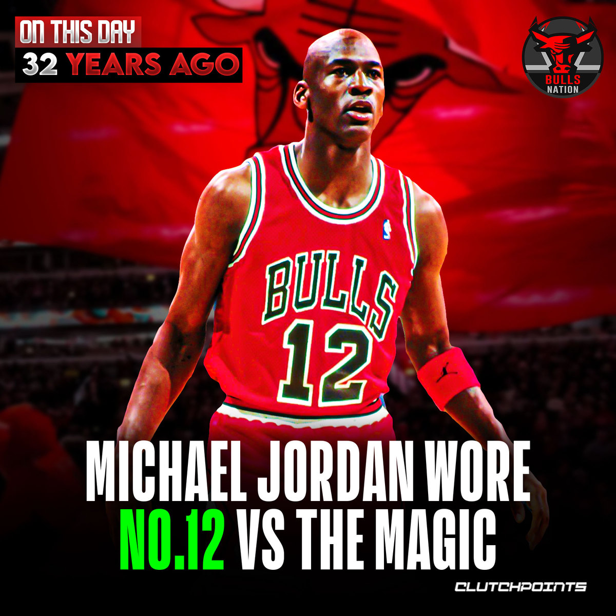 35 years ago today, MICHAEL JORDAN wore #12 because his jersey was 
