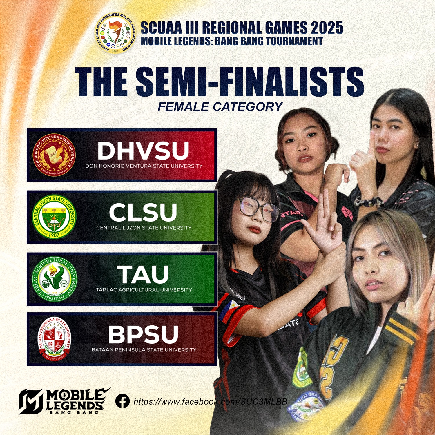 SUC III MLBB - Meet the fierce female semi-finalists of the SCUAA III ...