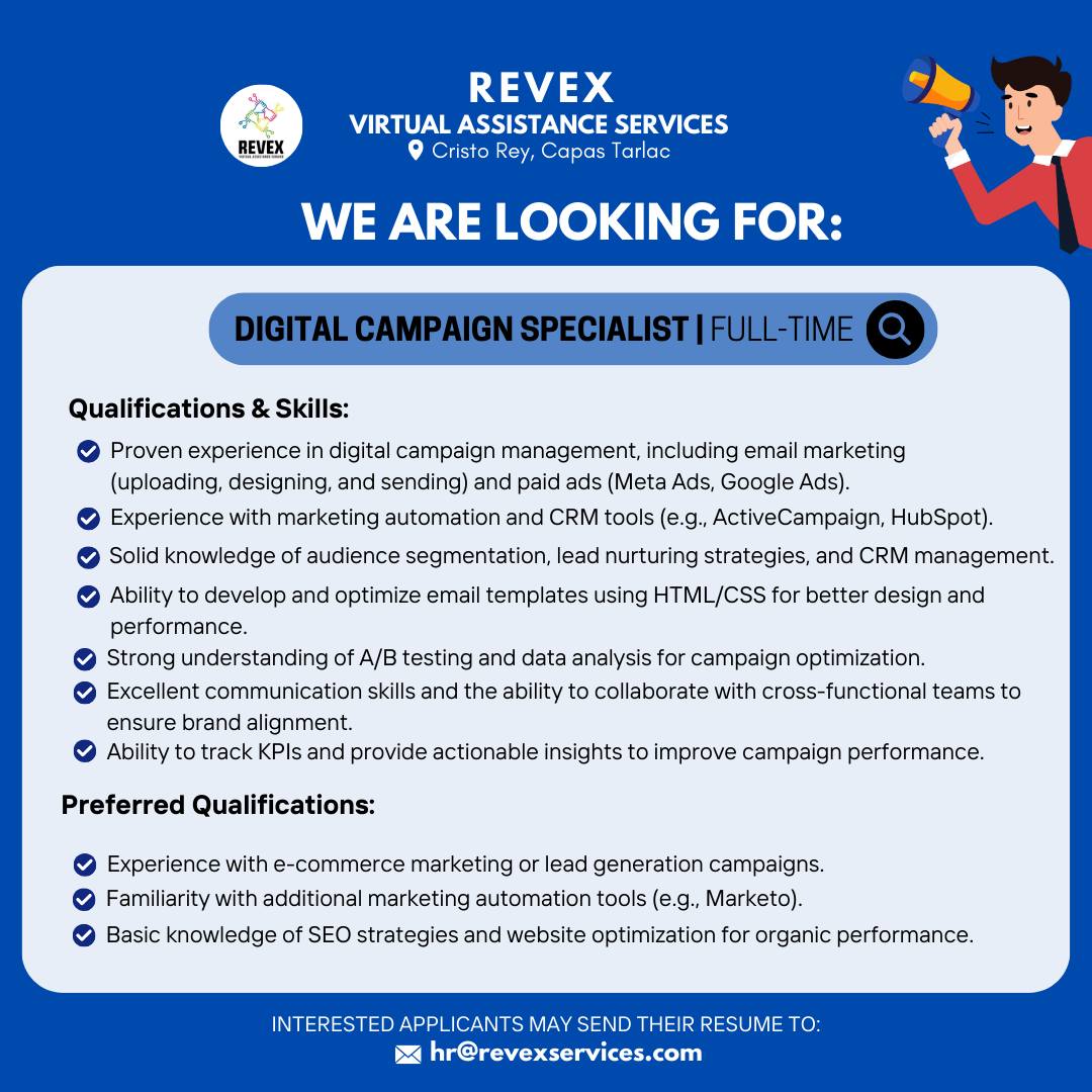 RevEx Virtual Assistance Services - 🚨𝐔𝐫𝐠𝐞𝐧𝐭 | Digital Campaign ...