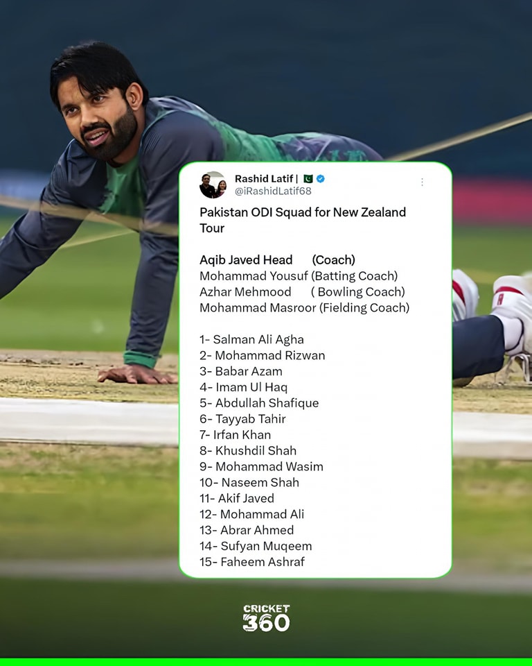 Cricket 360 - Pakistan ODI Squad for The New Zealand as...