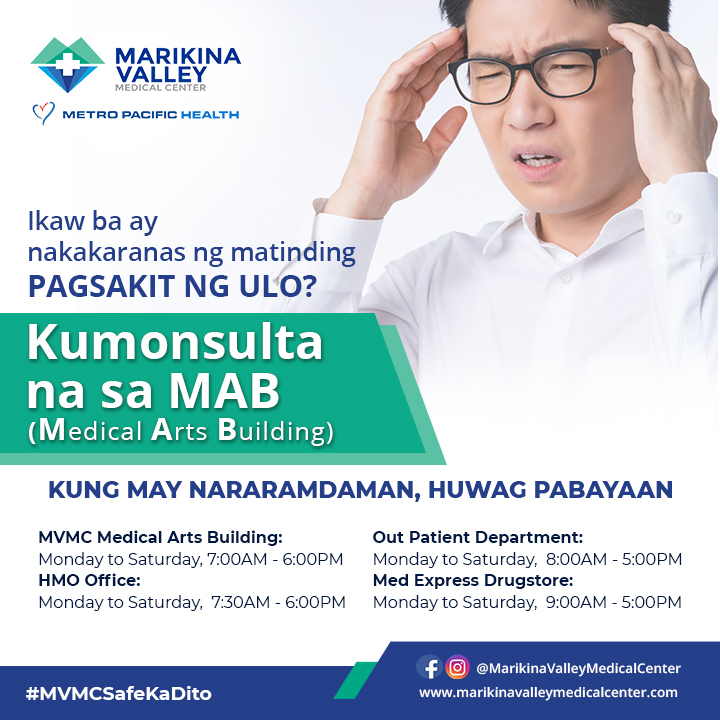 Marikina - Madalas na makaranas ng matinding pagsakit ng ulo? Maaaring ...