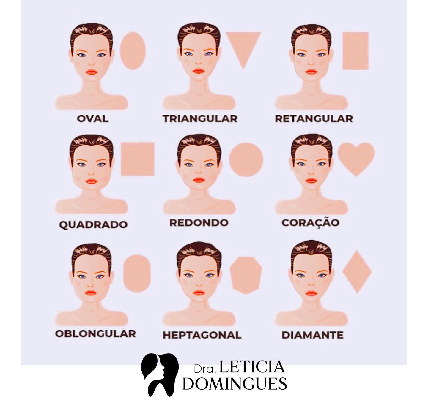 Dra. Leticia Domingues - Qual é o formato do seu rosto??? 🤔O formato do ...