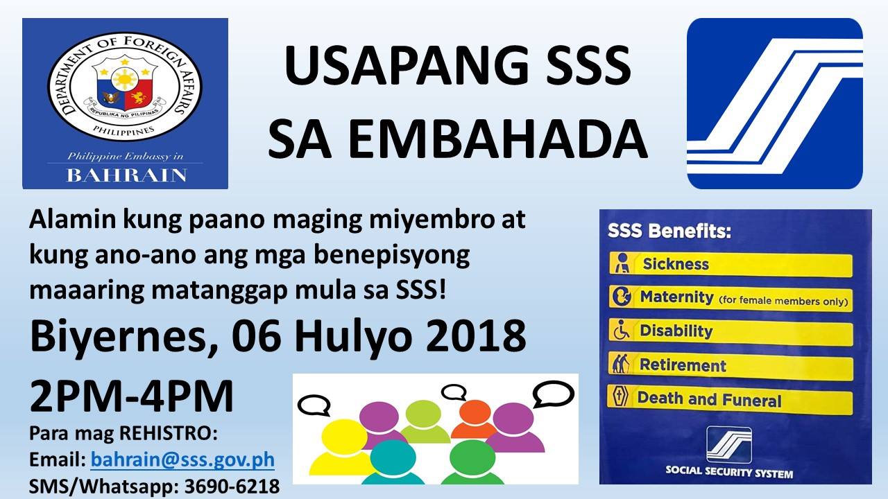 “USAPANG SSS” SA EMBAHADA... - Philippine Embassy in Bahrain