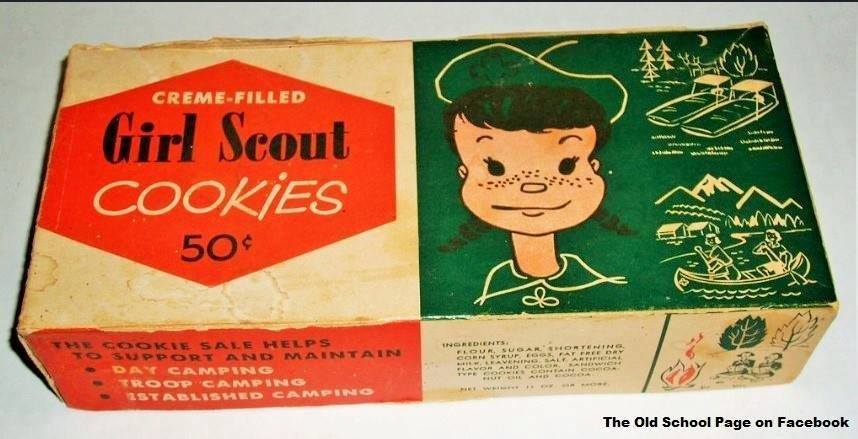 box of Girl Scout Cookies, from the 1960's