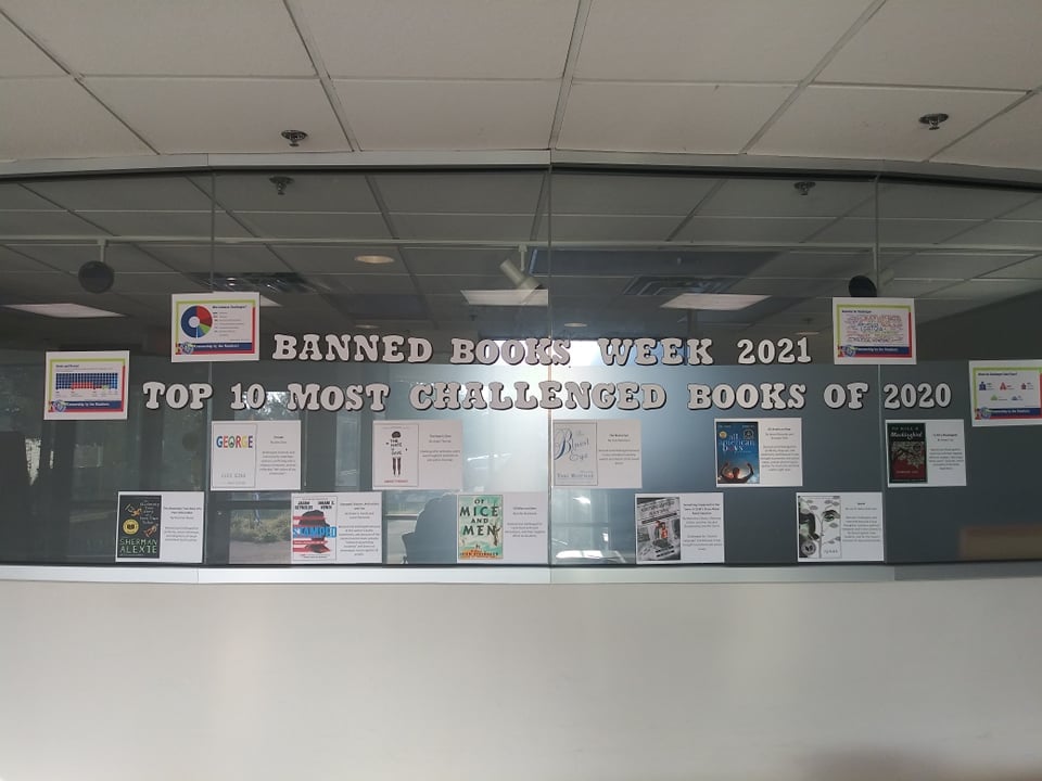 Check out our Banned Books Displays in the main lobby and library! # ...