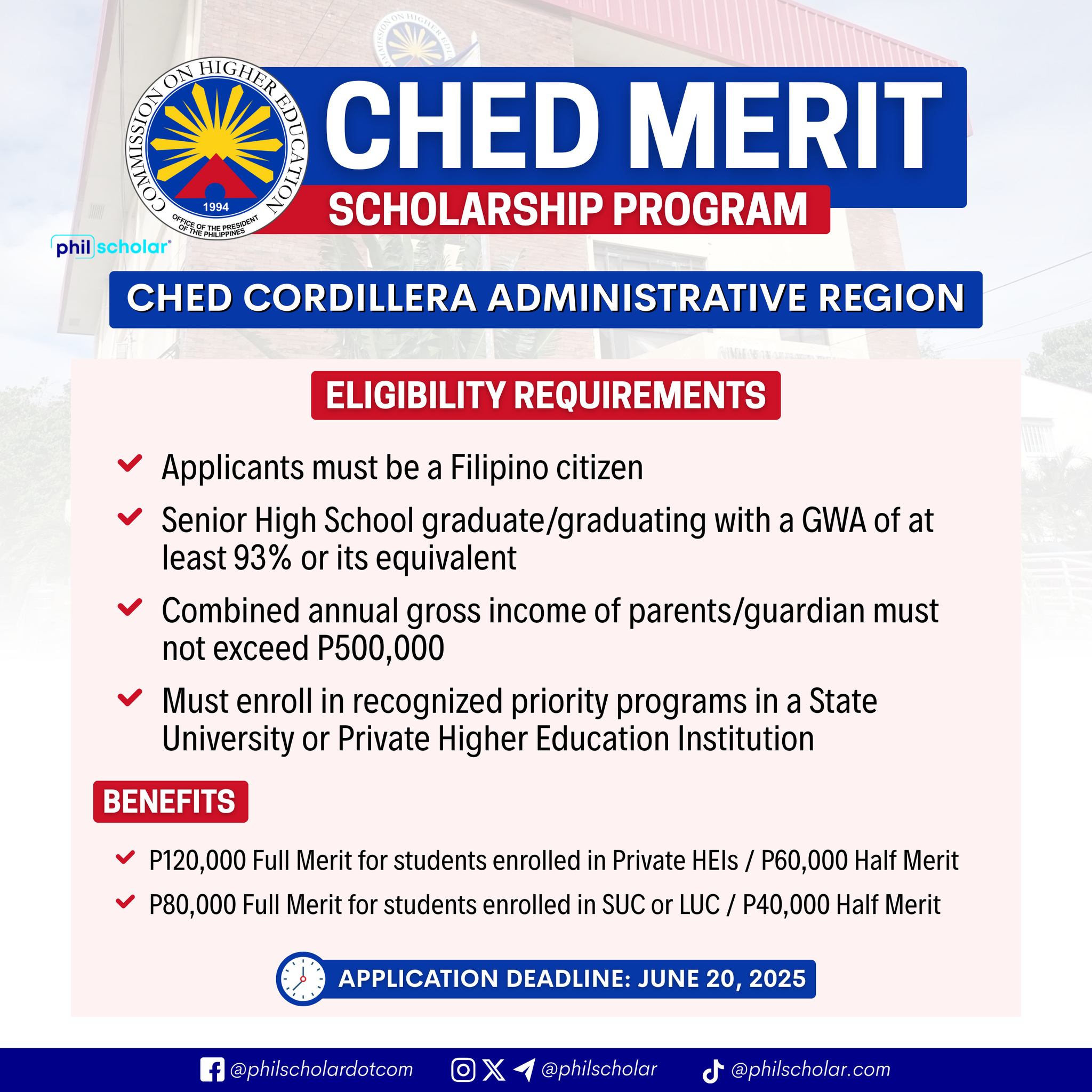 Philippine - CHED MERIT SCHOLARSHIP IS NOW OPEN!!📣 Application ...
