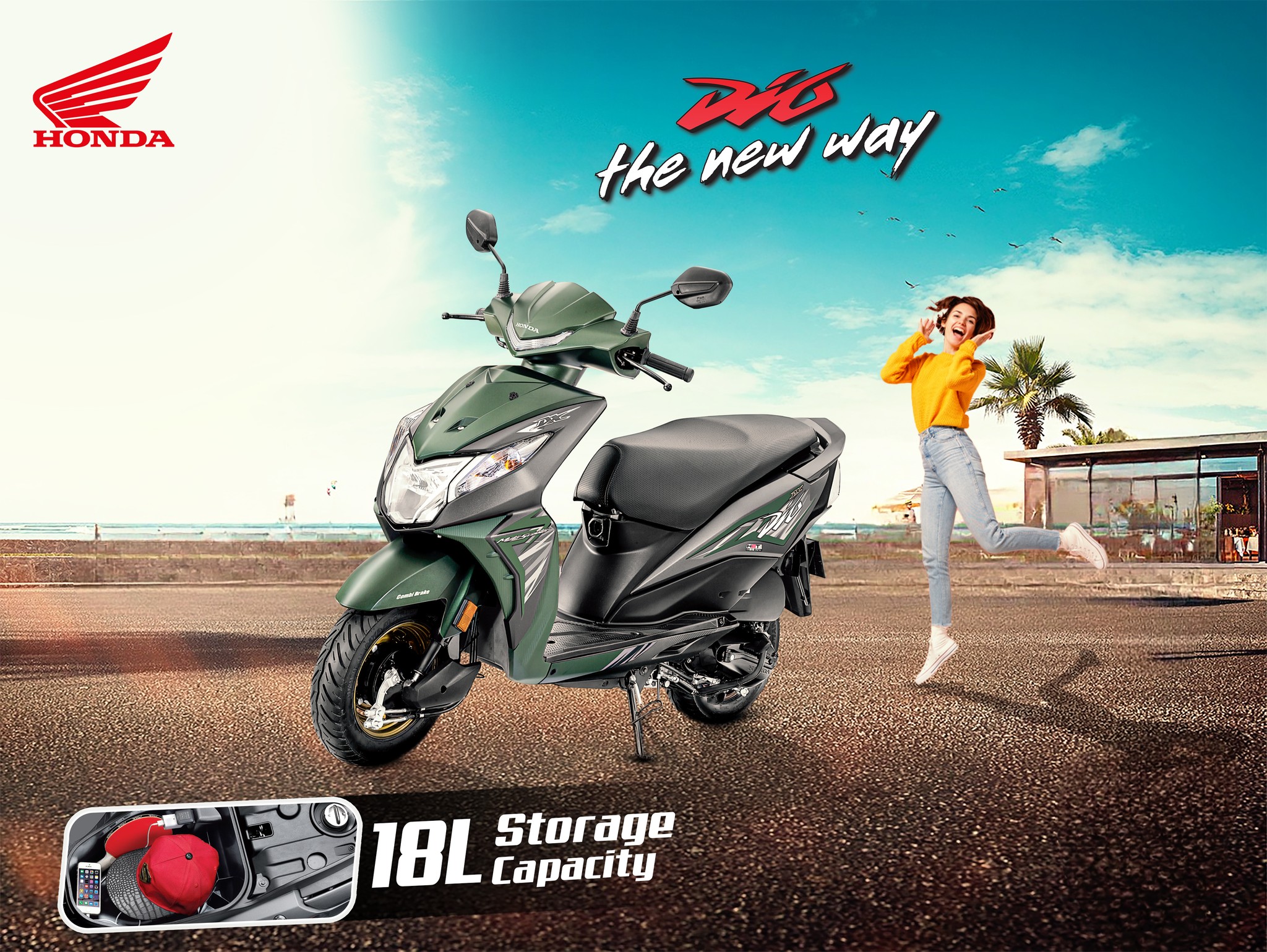 Storage that moves with you! From keys to carry-ons — the Dio 125 