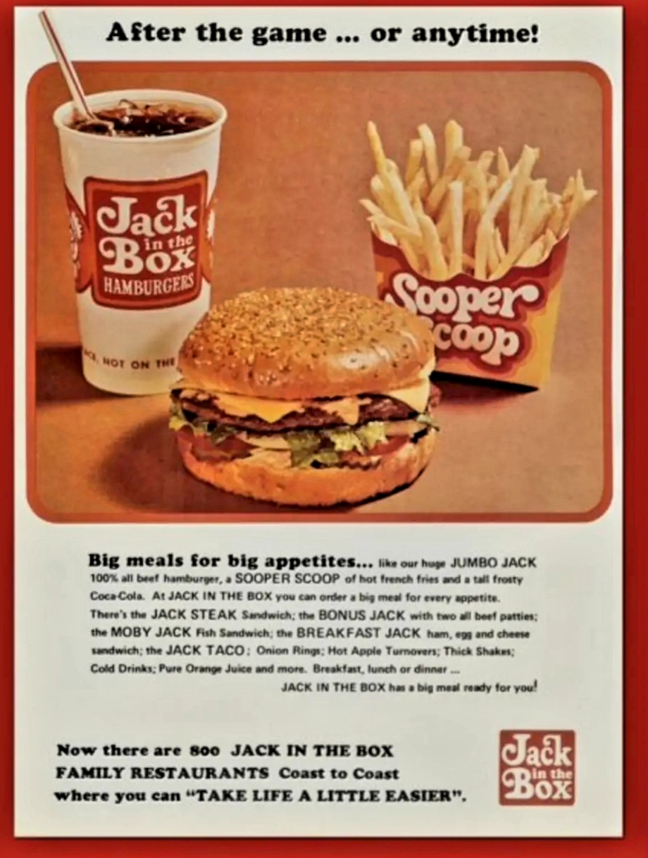 Love the look of this promo from the 1970's for Jack in The Box