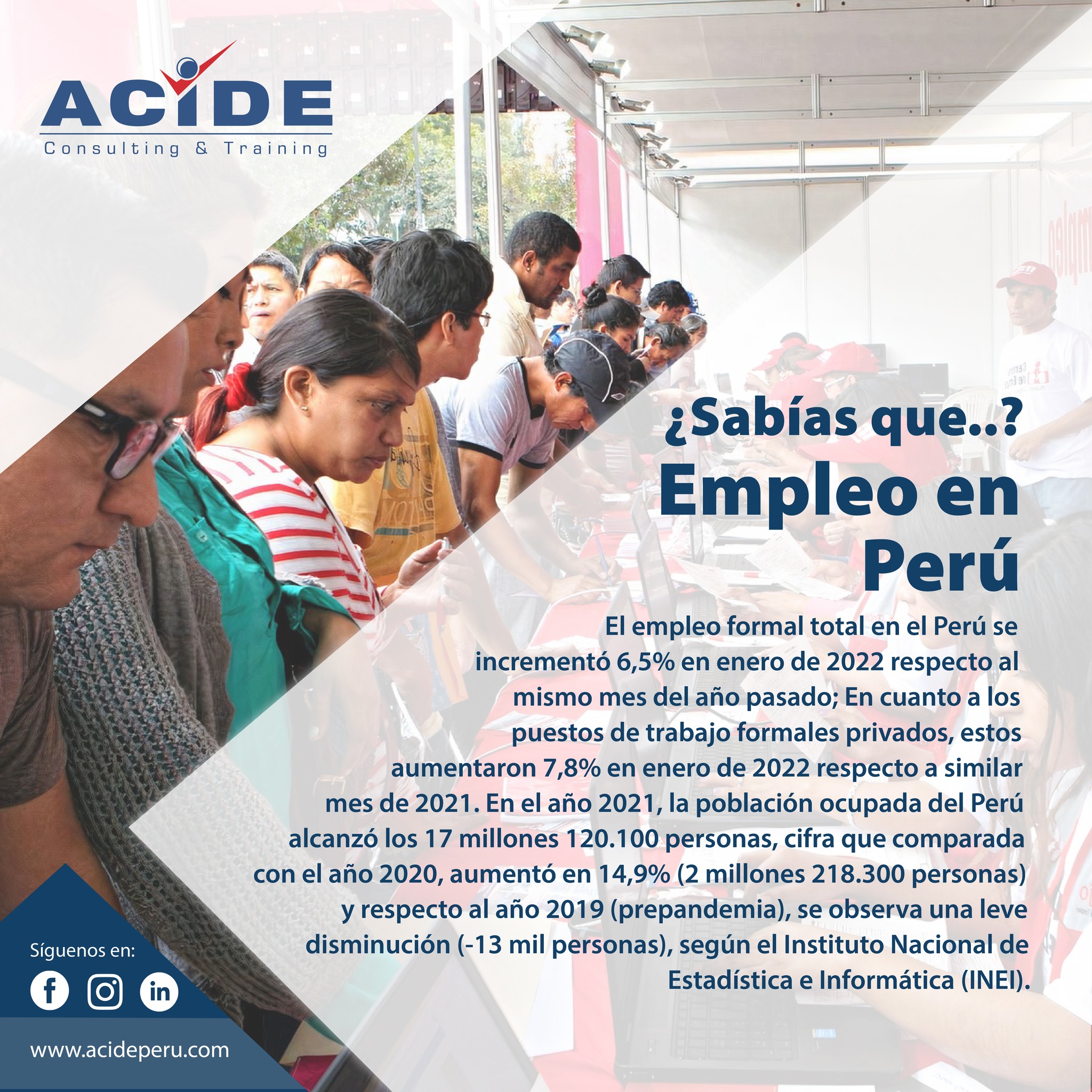ACIDE - 👉👉🧐El empleo formal total en el Perú se incrementó... | Facebook